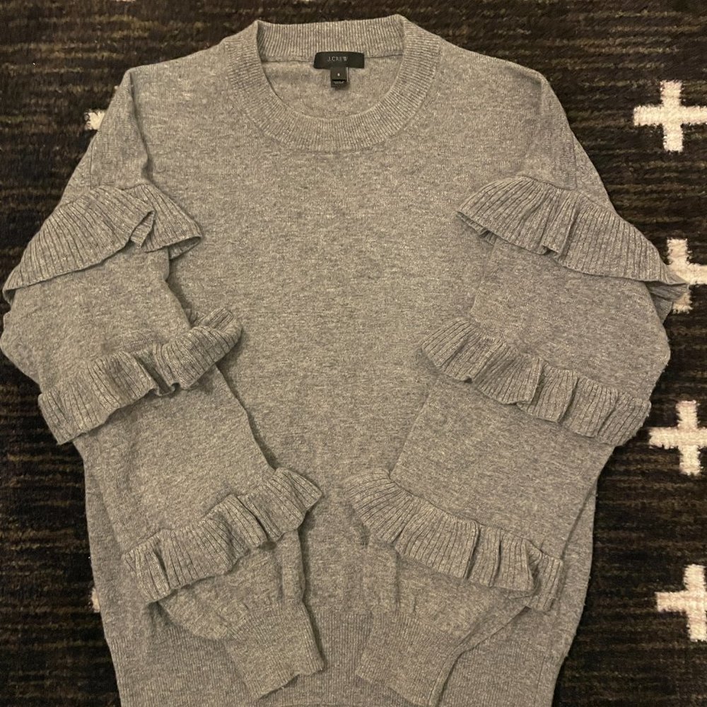 J. Crew Ruffle Sleeve Sweater - Picture 2 of 7